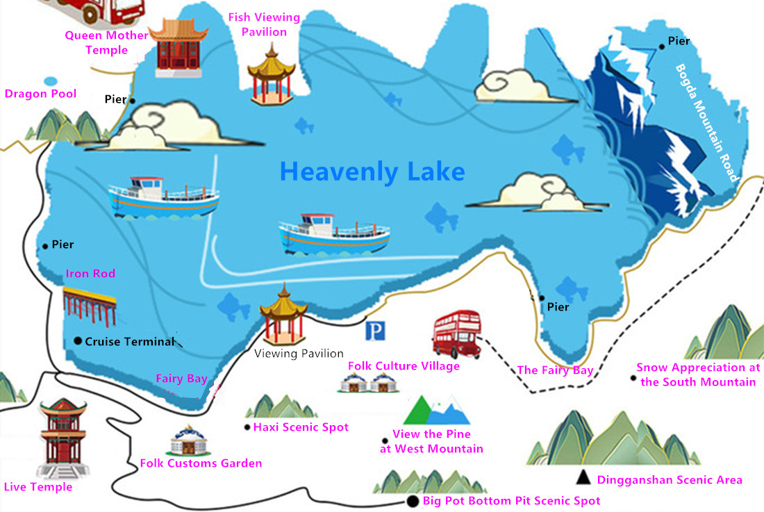 heavenly lake traveling route