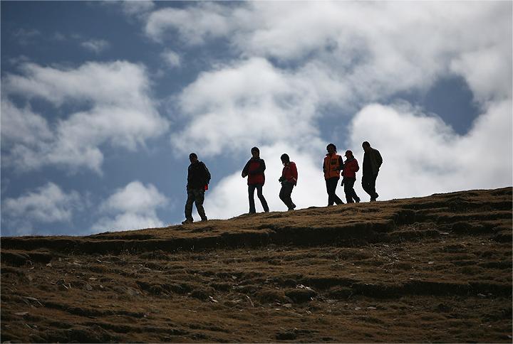 hiking the mountain