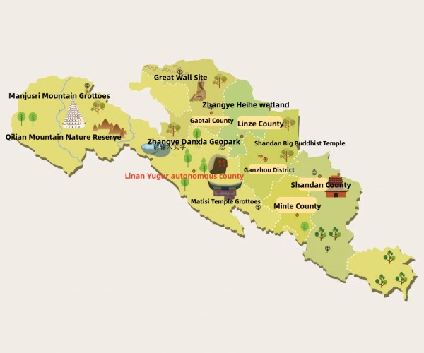 Zhnagye Tourism Map