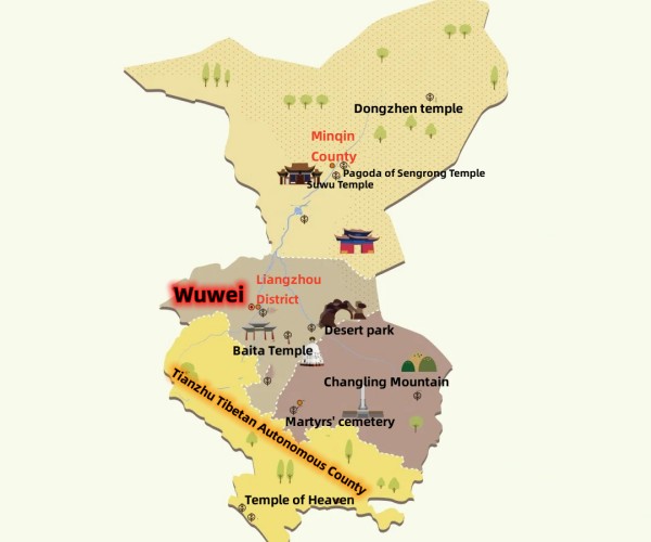 Wuwei Tourism Map