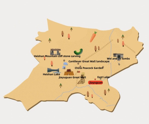 Jiayuguan Tourism Map