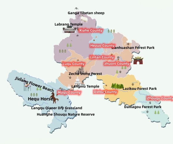 Gannan Tourism Map