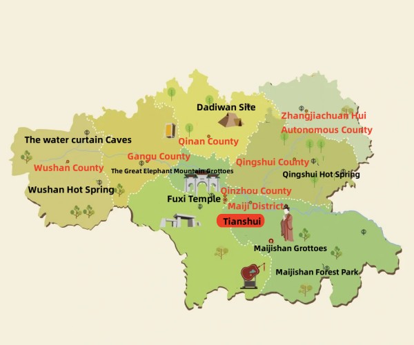 Tianshui Tourism Map