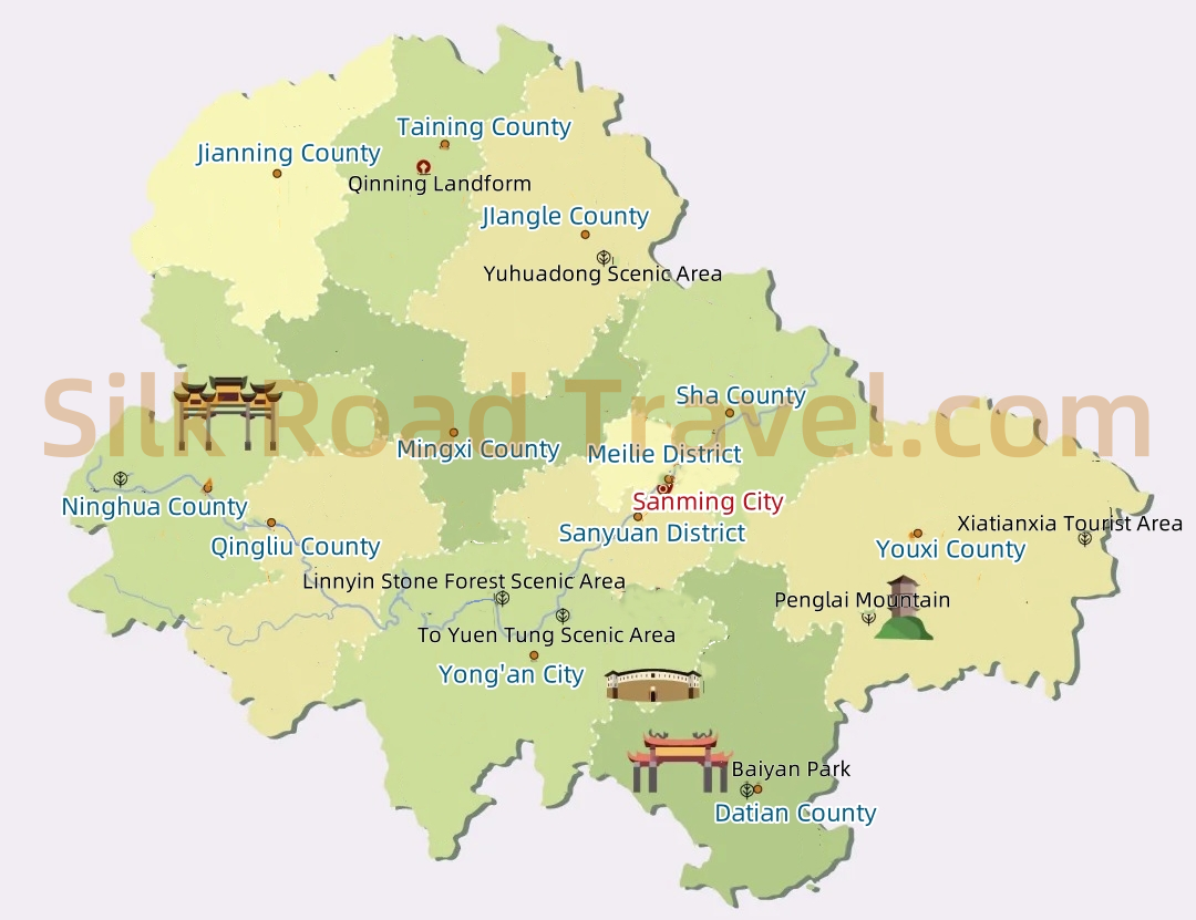 Sanming Tourism Map