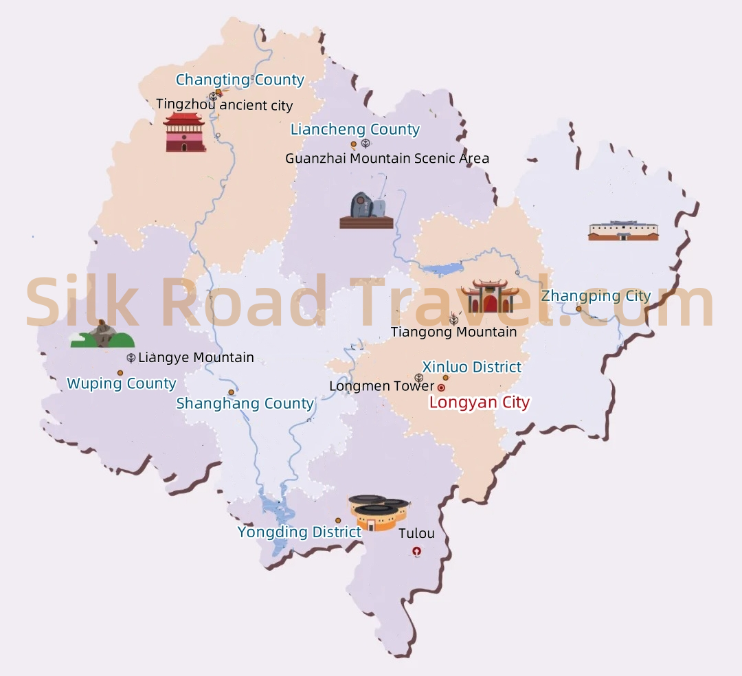 Longyan Tourism Map