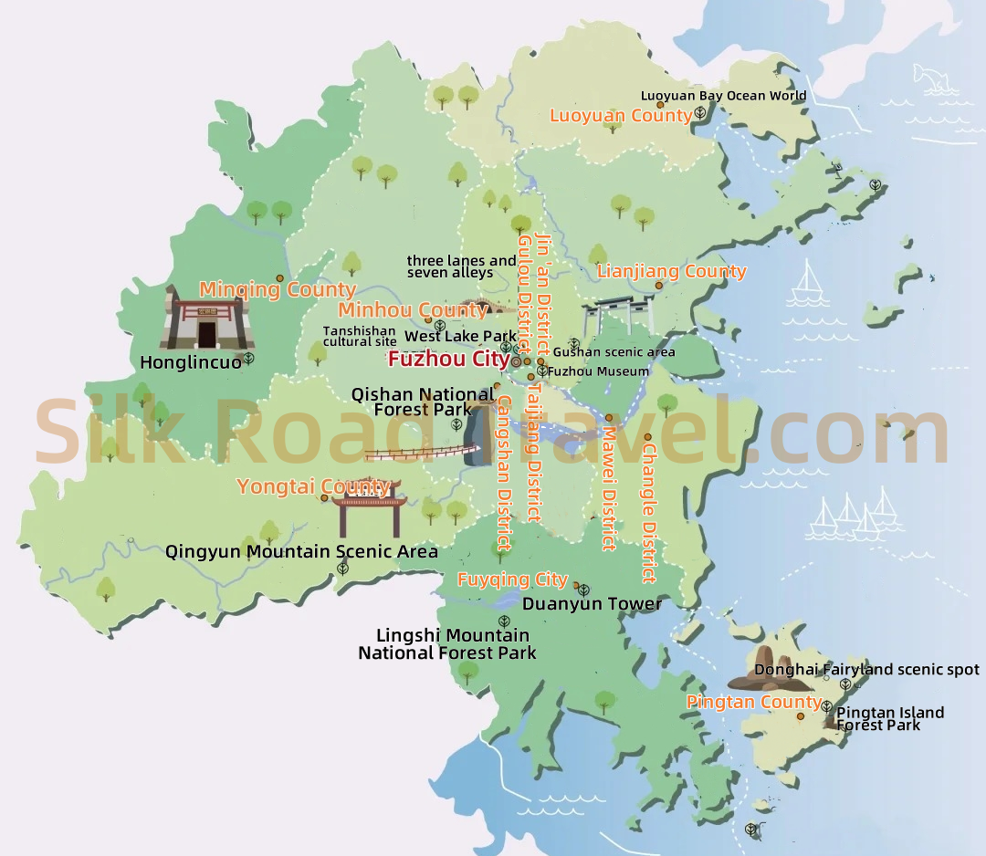 Fuzhou Tourism Map