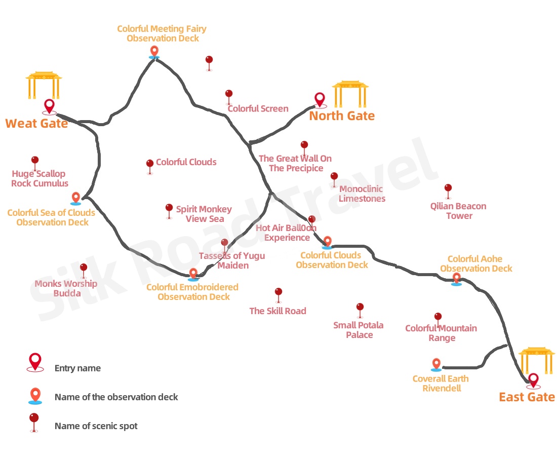 Zhangye Danxia Gerpark Map